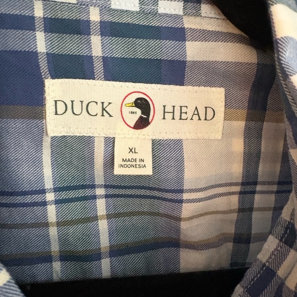 Duck Head Navy and White Checkered Men's Shirt - XL - Picture 4 of 4